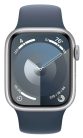 Apple Watch 9 45mm Aluminium Silver with Sport Band Storm Blue M/L 